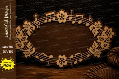 Floral Music Frame Laser Cut Svg Design music frame svg, flo Product Image 1