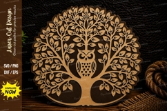 Owl Tree Of Life Laser Cut Svg Design owl tree svg, tree Product Image 1