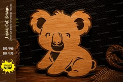 Cute Koala Sitting Laser Cut Svg Design koala svg, cute koal Product Image 1