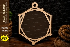 Geometric Hexagon Frame Laser Cut Svg Design hexagon frame Product Image 1