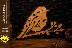 Songbird Branch Laser Cut Svg Design songbird svg, bird on Product Image 1