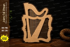 Decorative Harp Monogram Laser Cut Svg Design harp svg, deco Product Image 1