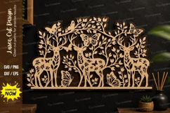 Deer Forest Laser Cut Wall Art File, deer forest laser cut Product Image 1