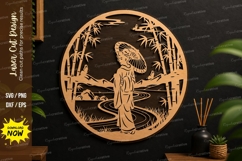 Oriental Woman Laser Cut Wall Art, oriental woman laser cut Product Image 1