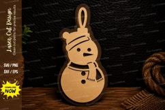 Snowman Ornament Laser Cut Svg Design snowman ornament svg, Product Image 1