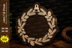 Pinecone Wreath Laser Cut Svg Design pinecone wreath svg, Product Image 1