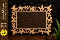 Butterfly Border Frame Laser Cut Svg Design butterfly frame Product Image 1