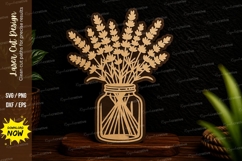 Lavender Mason Jar Laser Cut Svg Design lavender jar svg, ma Product Image 1