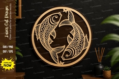 Koi Fish Laser Cut Wall Art File,koi fish laser cut file svg Product Image 1