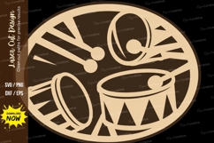 Drum Circle Music Laser Cut Svg Design drum music svg, percu Product Image 1