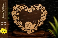 Floral Heart Frame Laser Cut SVG Design floral heart svg, he Product Image 1