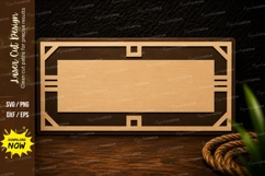 Modern Geometric Name Plate Laser Cut SVG Design geometric Product Image 1