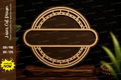 Round Name Plate Frame Laser Cut SVG Design round name plate Product Image 1