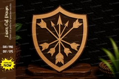 Arrow Shield Emblem Laser Cut SVG Design arrow shield svg Product Image 1