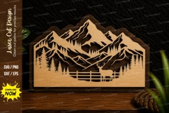 Mountain Fence Landscape Laser Cut SVG Design mountain lands Product Image 1