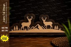 Mountain Deer Pair Laser Cut SVG Design deer pair svg, mount Product Image 1