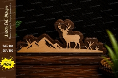 ountain Ram Landscape Laser Cut SVG Design mountain ram svg Product Image 1