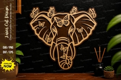 Elephant Head Butterfly Laser Cut, elephant head butterfly Product Image 1