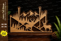 Layered Deer Forest Landscape Laser Cut SVG Design deer Product Image 1