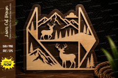 Arrow Deer Mountain Landscape Laser Cut SVG Design arrow Product Image 1