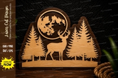 Snowflake Deer Winter Forest Laser Cut SVG Design winter Product Image 1