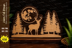 Moon Deer Wilderness Forest Laser Cut SVG Design moon deer Product Image 1