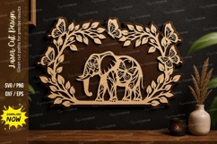 Elephant Frame Laser Cut Wall Art, elephant frame laser cut Product Image 1