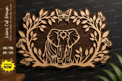 Elephant Leaf Frame Laser Cut, elephant leaf frame laser cut Product Image 1