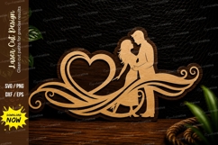 Romantic Couple Heart Silhouette Laser Cut SVG Design romant Product Image 1