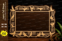 Rustic Wooden Rectangle Frame Laser Cut SVG Design rustic Product Image 1
