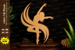 Moon Fairy Silhouette Laser Cut SVG Design moon fairy svg Product Image 1
