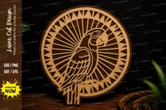 Parrot Mandala Circle Laser Cut SVG Design parrot svg, tropi Product Image 1
