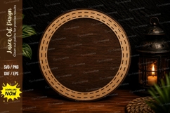 Classic Round Monogram Frame Laser Cut SVG Design round mono Product Image 1