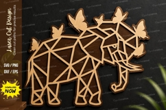 Geometric Elephant Laser Cut File, geometric elephant laser Product Image 1