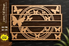 Butterfly Round Frame Laser Cut, butterfly round frame laser Product Image 1