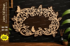 Butterfly Oval Frame Laser Cut, butterfly oval frame laser Product Image 1