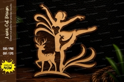Graceful Ballet Deer Scene Laser Cut SVG Design ballet dance Product Image 1