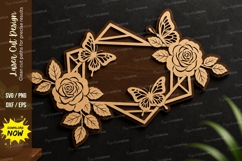 Floral Butterfly Frame Laser Cut, floral butterfly frame Product Image 1