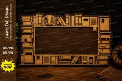 Bookshelf Frame Laser Cut SVG Design bookshelf frame svg, Product Image 1