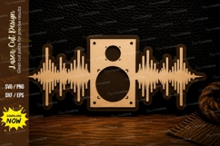 Speaker Sound Wave Laser Cut SVG Design speaker svg, sound Product Image 1