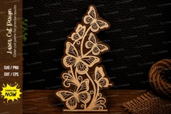 Butterfly Floral Vine Laser Cut SVG Design butterfly vine Product Image 1