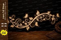 Butterfly Vine Divider Laser Cut SVG Design butterfly divide Product Image 1