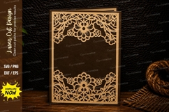 Elegant Floral Rectangle Frame Laser Cut SVG Design floral Product Image 1