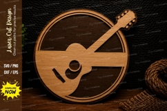 Acoustic Guitar Circle Laser Cut SVG Design guitar svg, acou Product Image 1