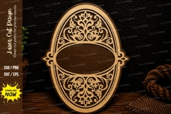 Elegant Oval Floral Frame Laser Cut SVG Design oval frame Product Image 1