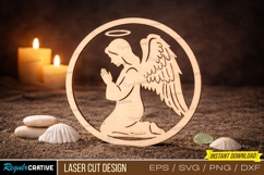 Angel Prayer Laser Cut, Angel Prayer Laser Cut svg Design Product Image 1