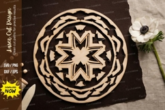 Swirl Circle Laser Cut SVG laser cut svg, swirl circle Product Image 1