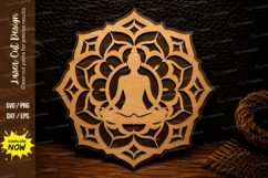 Meditation Mandala Lotus Laser Cut SVG Design meditation svg Product Image 1