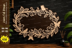 Butterfly Vine Frame Laser Cut, butterfly vine frame laser Product Image 1