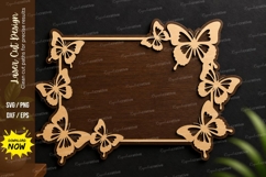 Butterfly Square Frame Laser Cut, butterfly square frame Product Image 1